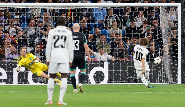 لوكا مودريتش في مباراة ريال مدريد وسيلتيك في دوري أبطال أوروبا كارلو أنشيلوتي مدرب ريال مدريد