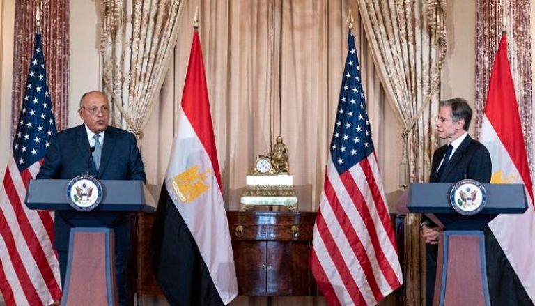 وزيرا خارجية مصر وأمريكا في لقاء سابق - أرشيفية