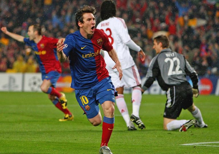 ميسي ضد بايرن في 2009 ميسي بقميص برشلونة ضد بايرن ميونخ