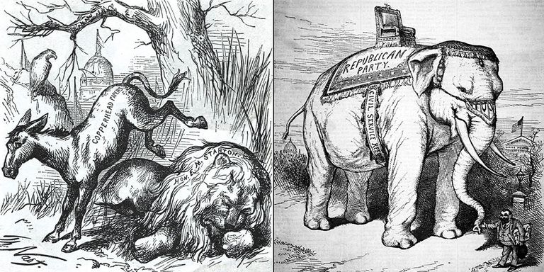 الفيل والحمار رمزان تاريخيان للحزب الجمهوري والديمقراطي