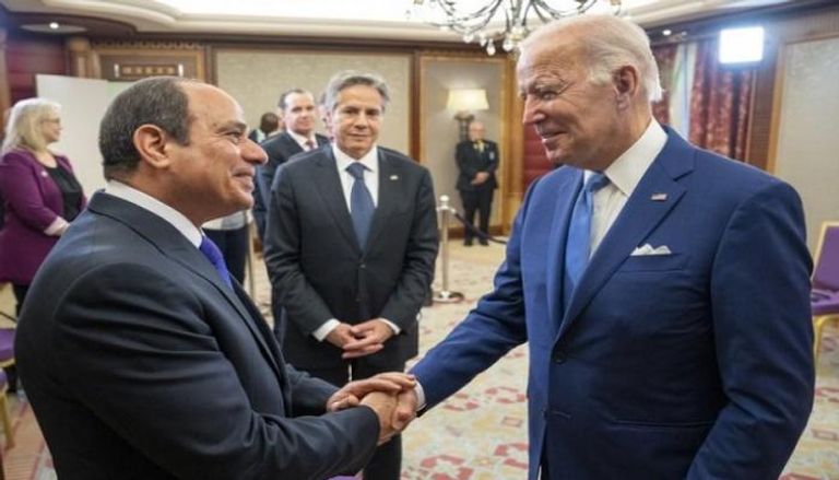 الرئيسان الأمريكي والمصري خلال لقاء سابق