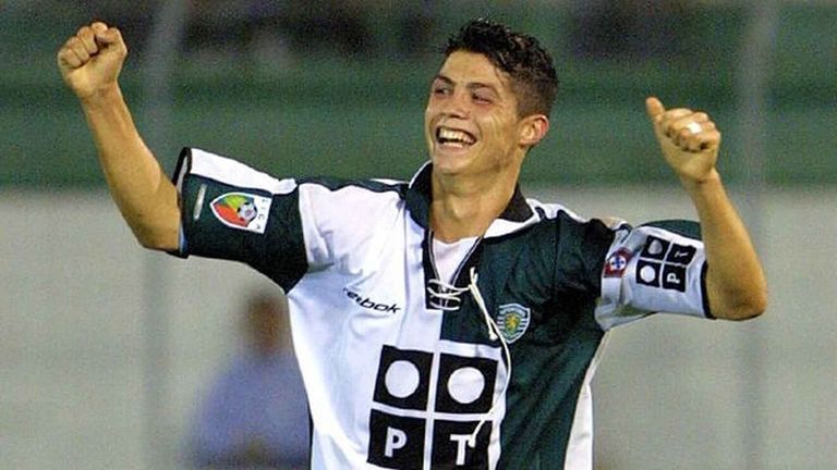 رونالدو في أكاديمية سبورتنج كريستيانو رونالدو في سبورتنج لشبونة