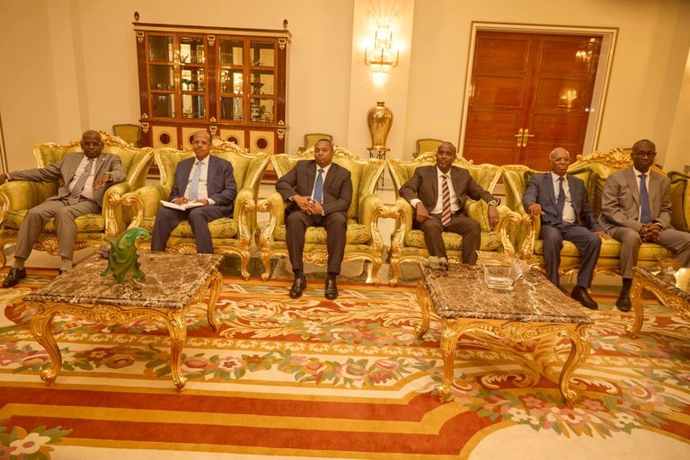 جانب من لقاء رئيس حكومة الصومال ورئيس جيبوتي