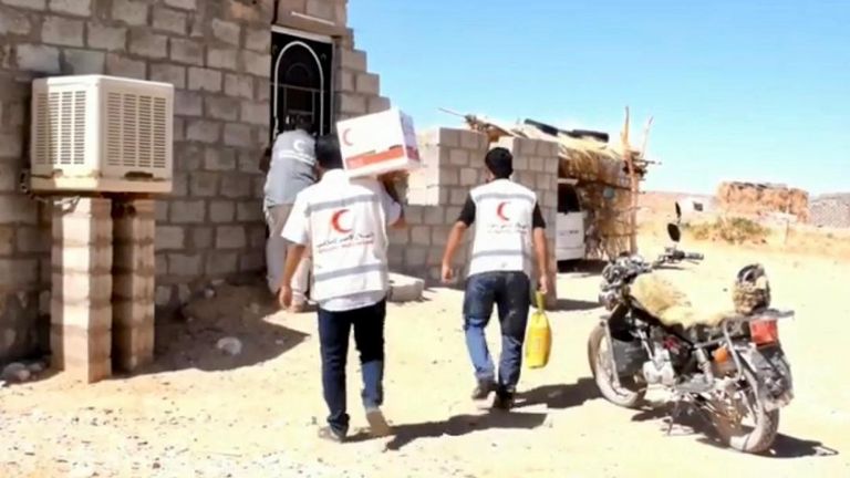 جانب من المساعدات الإماراتية