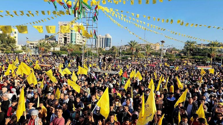 جانب من مراسم إحياء ذكرى رحيل ياسر عرفات في غزة