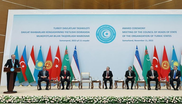 جانب من كلمة أردوغان خلال القمة