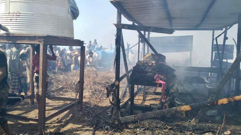 حريق مأساوي في اليمن