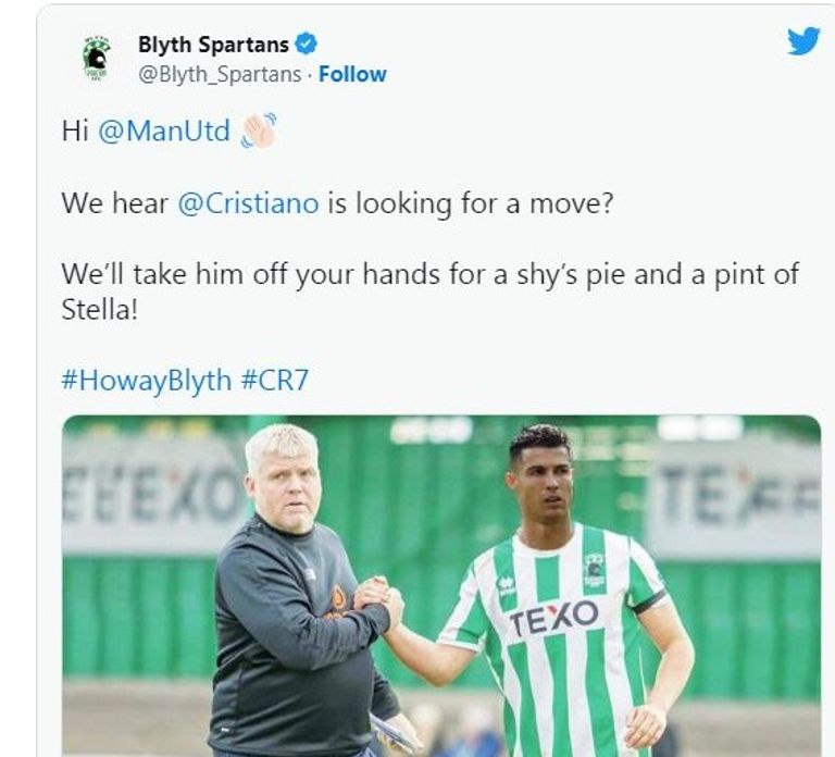 تغريدة النادي الإنجليزي كريستيانو رونالدو نجم مانشستر يونايتد