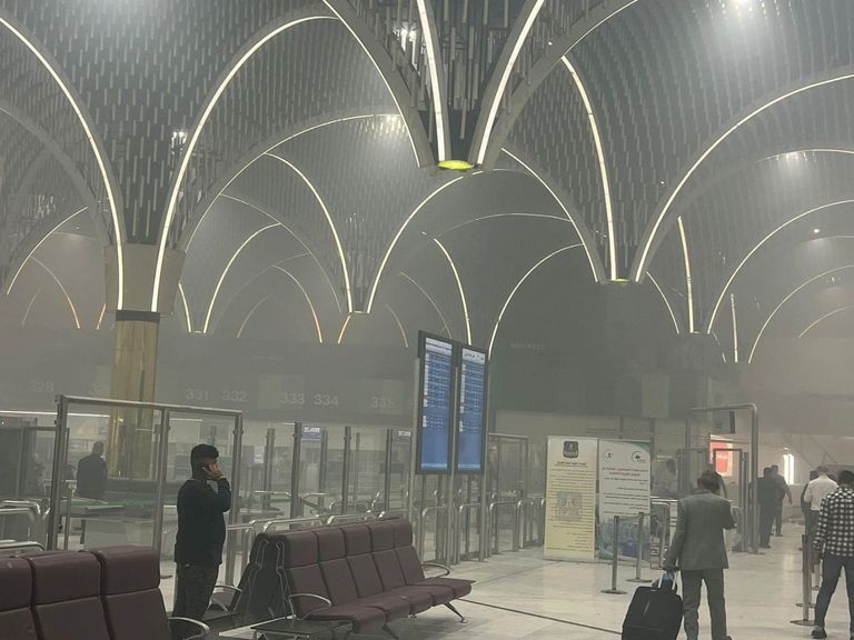 حريق في مطار بغداد الدولي