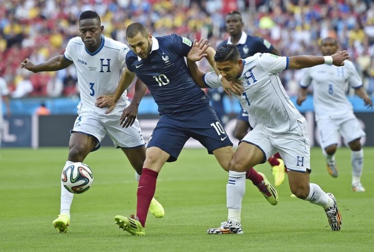 بنزيما ضد هندوراس في 2014 كريم بنزيما في كأس العالم 2014