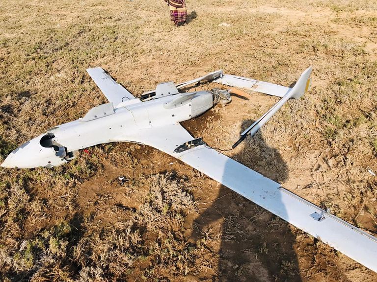 مسيرة حوثية أسقطتها القوات المشتركة باليمن