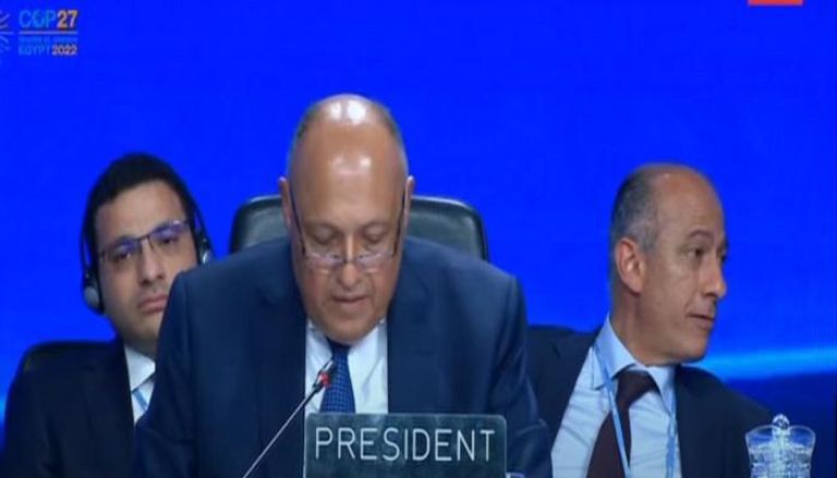 وزير الخارجية المصري رئيس مؤتمر المناخ (كوب 27) سامح شكري