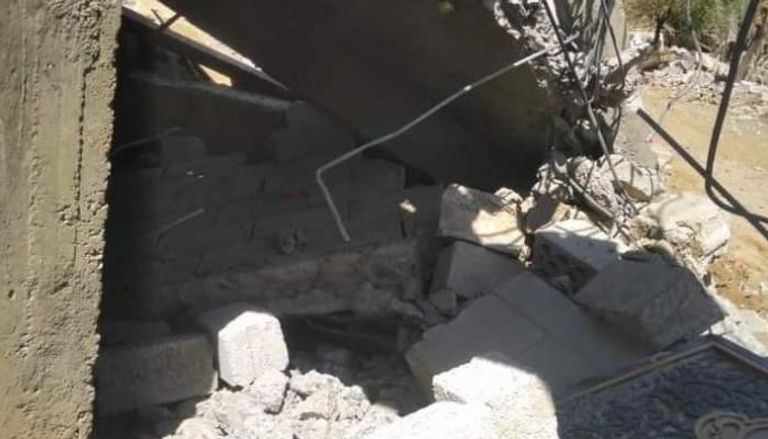 منزل دمرته مليشيات الحوثي في محافظة "إب"