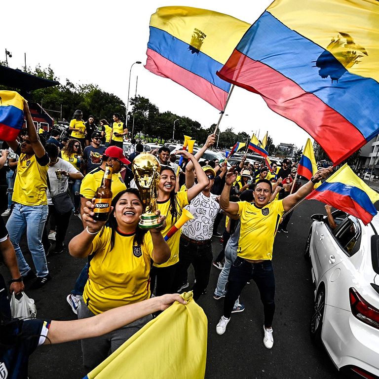 احتفالات الإكوادور حسرة لاعبي منتخب قطر