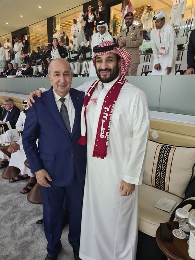 جانب من المقصورة الخاصة بالقادة في حفل افتتاح كأس العالم بقطر