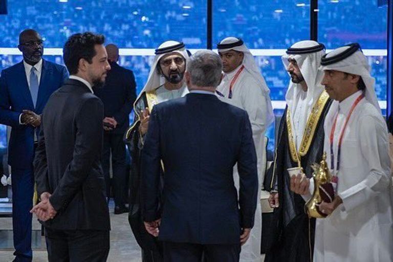 جانب من المقصورة الخاصة بالقادة في حفل افتتاح كأس العالم بقطر