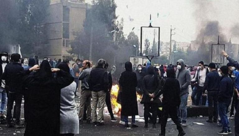 جانب من الاحتجاجات التي تشهدها إيران