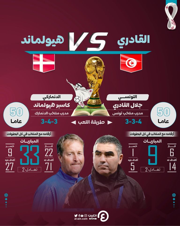 مدربا تونس والدنمارك منتخب تونس - صورة أرشيفية