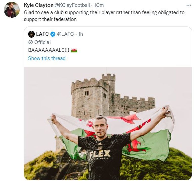 الجماهير على تويتر جاريث بيل قائد منتخب ويلز