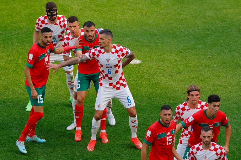 من مباراة منتخب المغرب ضد كرواتيا في كأس العالم 2022