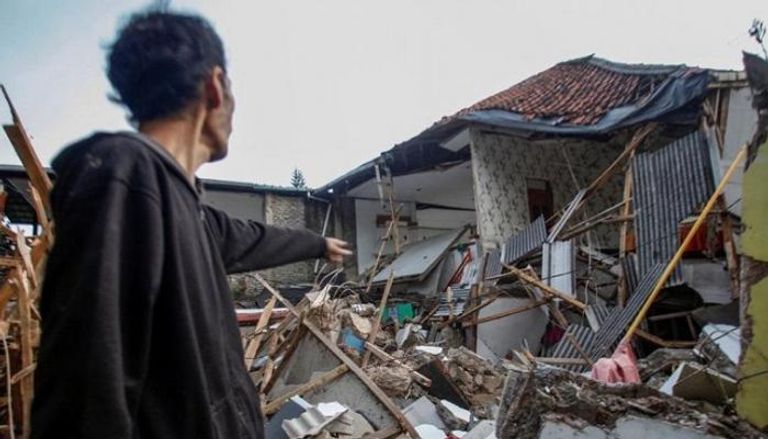جانب من آثار زلزال إندونيسيا