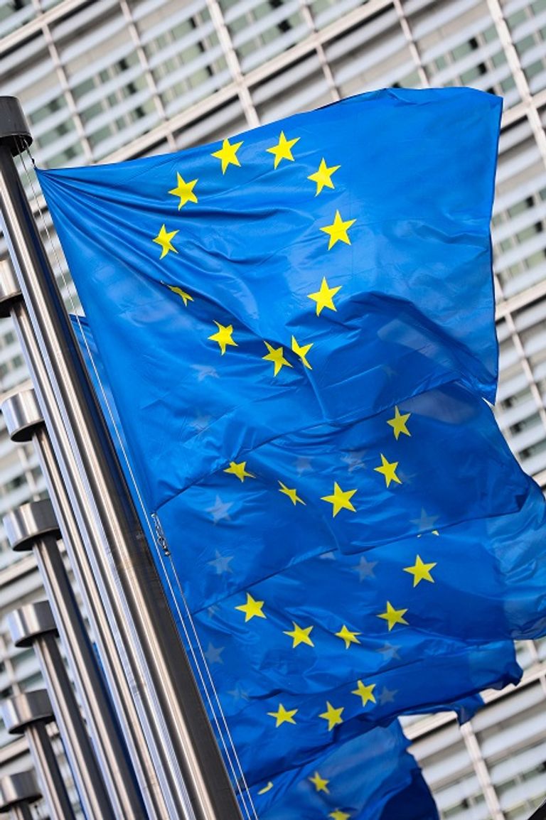 أعلام الاتحاد الأوروبي - أرشيفية رئيسة الوزراء الفرنسية إليزابيث بورن