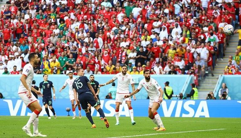 من مباراة تونس وأستراليا في كأس العالم 2022