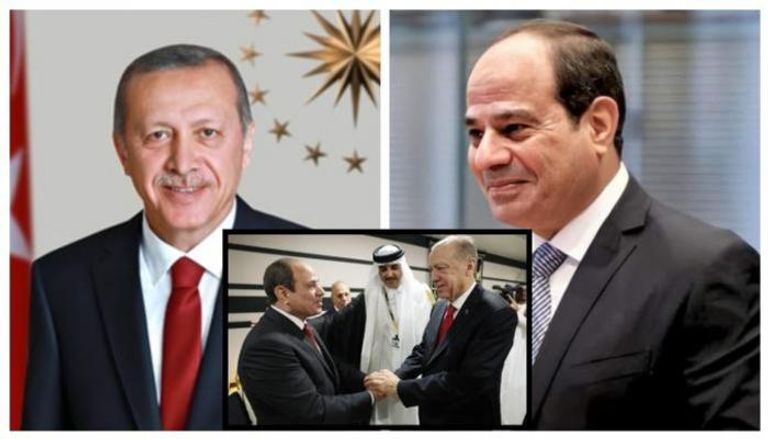 لقاء بين أردوغان والسيسي ويتوسطهما أمير قطر