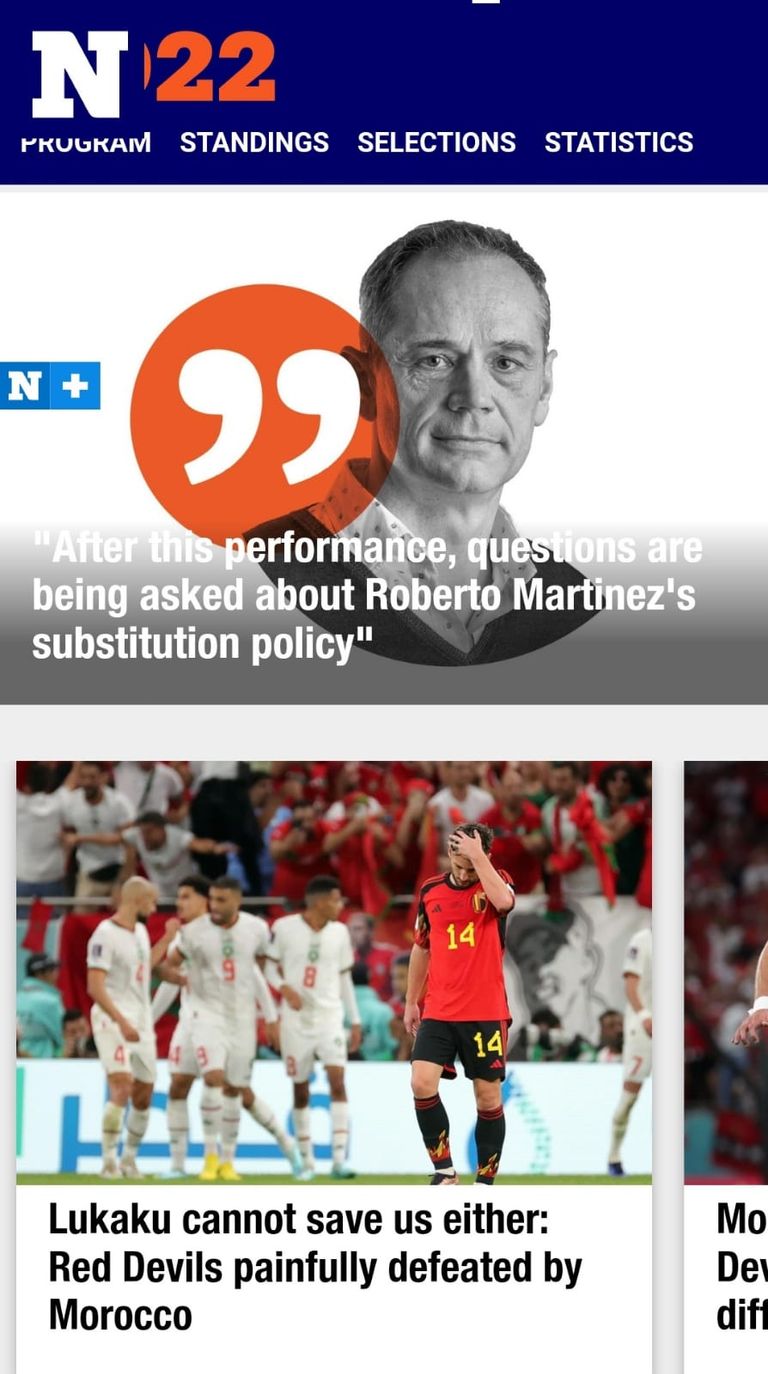 ماذا قالت صحف بلجيكا بعد الخسارة من المغرب؟ حسرة منتخب بلجيكا بعد الخسارة من المغرب