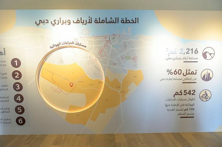 الشيخ محمد بن راشد آل مكتوم خلال زيارة لمنصة الكثبان في منطقة سيح السلم