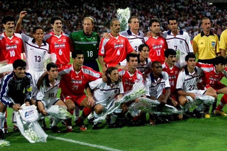 من مباراة أمريكا وإيران في كأس العالم 1998