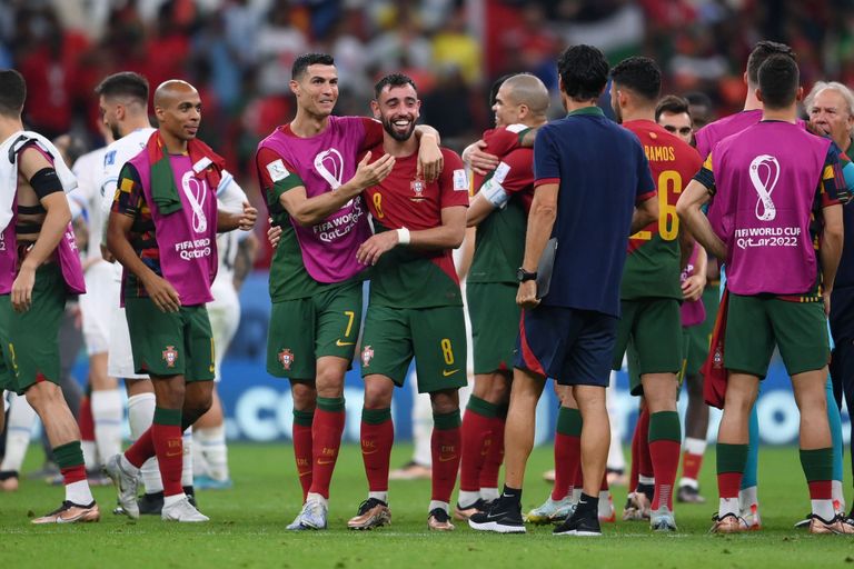 كريستيانو رونالدو وبرونو فيرنانديز بعد المباراة