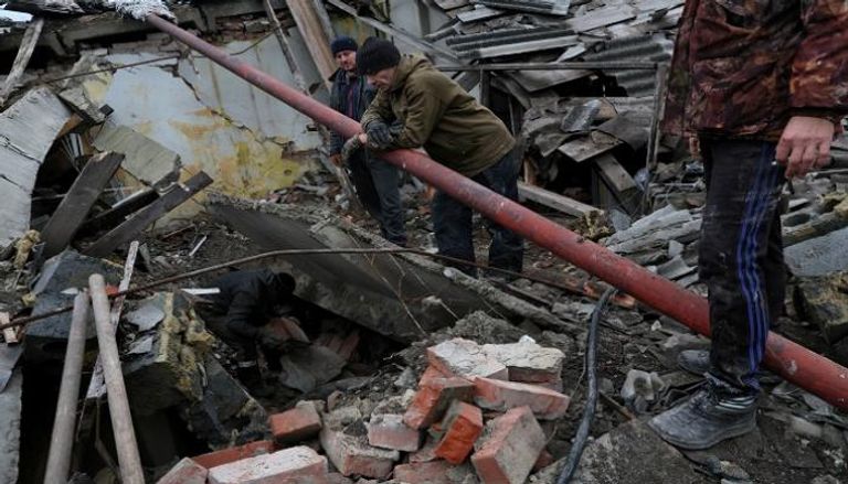 مبان مدمرة جراء القصف الروسي على أوكرانيا