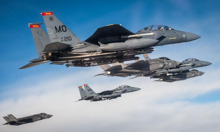 جانب من المناورات الجوية بين إسرائيل وأمريكا