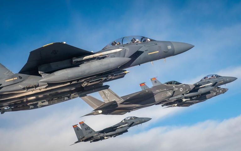 جانب من المناورات الجوية بين إسرائيل وأمريكا