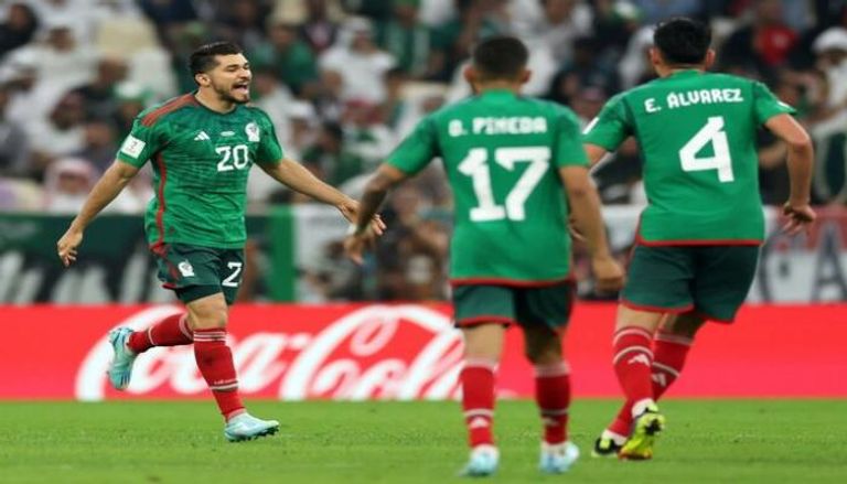 احتفال منتخب المكسيك ضد السعودية في كأس العالم 2022