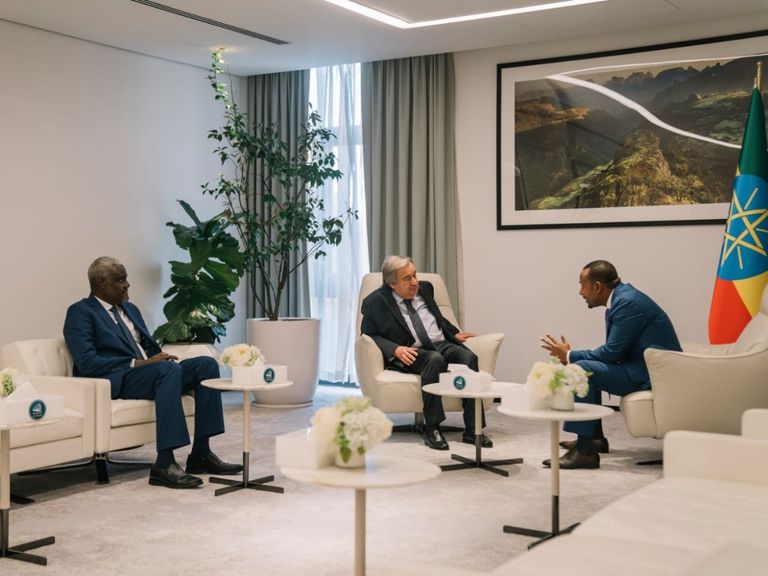 جانب من لقاء آبي أحمد وأنطونيو غوتيريش بأديس أبابا