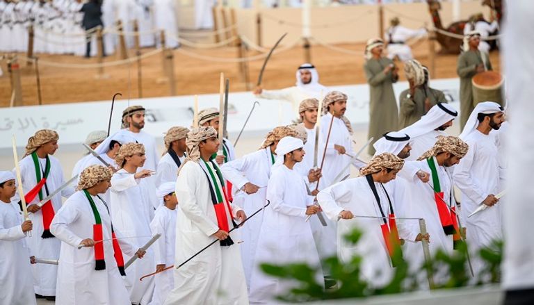 الشيخ محمد بن زايد آل نهيان خلال مشاركته في مسيرة الاتحاد