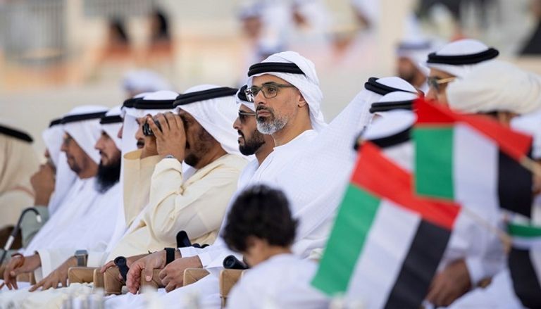 الشيخ محمد بن زايد آل نهيان خلال مشاركته في مسيرة الاتحاد