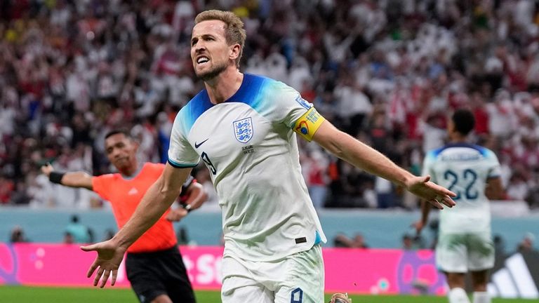 England captain Harry Kane in the 2022 World Cup