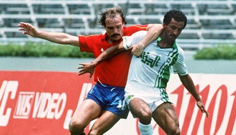 من مباراة إسبانيا ضد الجزائر في مونديال 1986