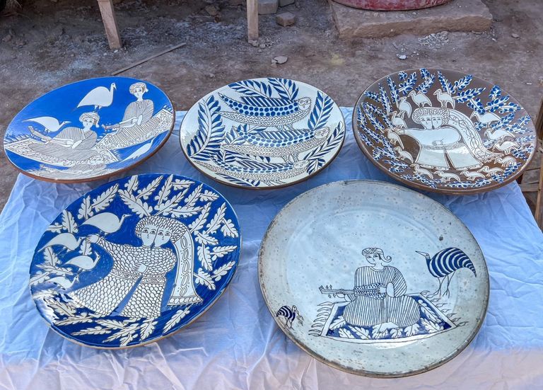 Pottery dishes made by graduates of the Fayoum School