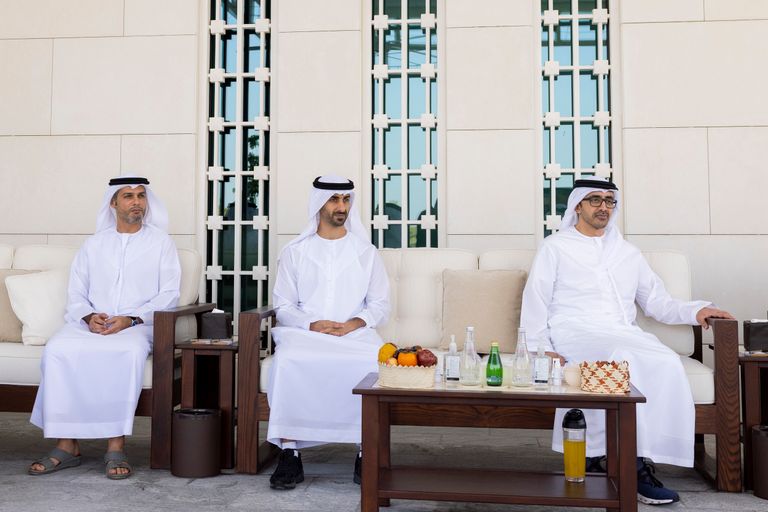 جانب من لقاء الشيخ محمد بن زايد آل نهيان وإسحاق هرتسوغ