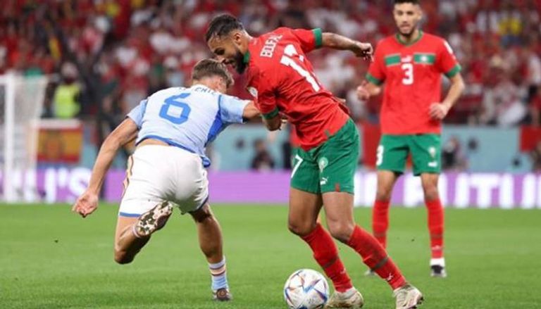 سفيان بوفال من مباراة المغرب وإسبانيا