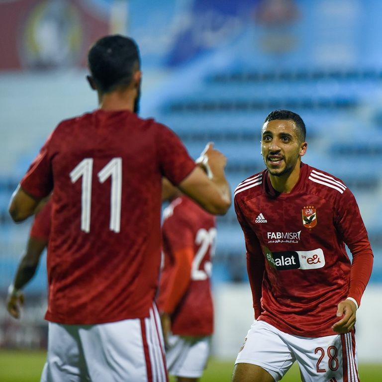 من مباراة الأهلي وغزل المحلة في الدوري المصري فريق الأهلي المصري - صورة أرشيفية