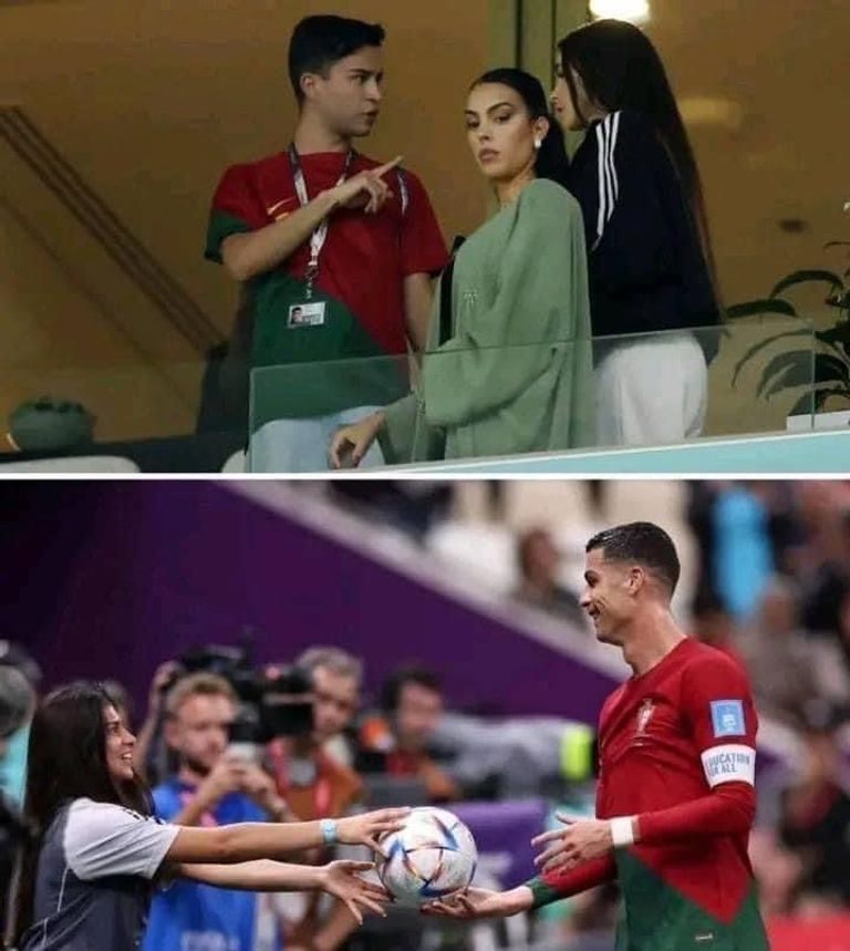 رونالدو وفتاة استاد لوسيل كريستيانو رونالدو