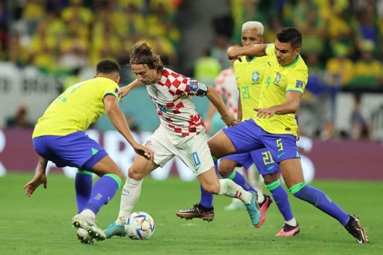 مودريتش نيمار دا سيلفا من مباراة البرازيل وكرواتيا