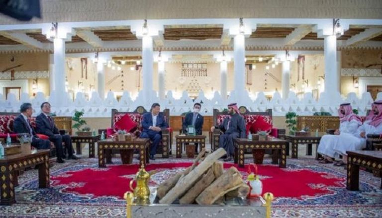 الأمير محمد بن سلمان مع الرئيس الصيني في قصر العوجا