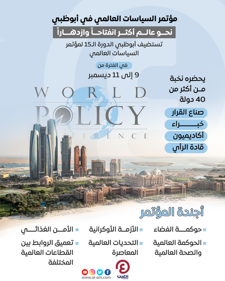 مؤتمر السياسات العالمي في أبوظبي نحو عالم أكثر انفتاحاً وازدهاراً مؤتمر السياسات العالمي في أبوظبي نحو عالم أكثر انفتاحاً وازدهاراً