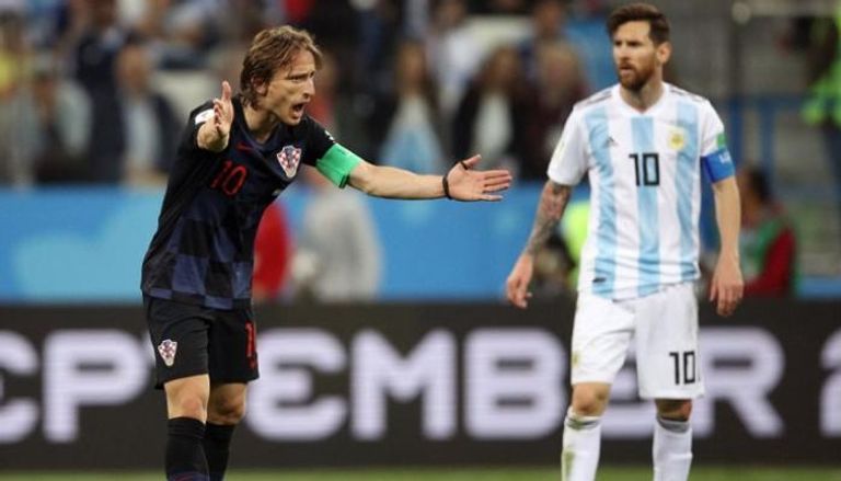 ميسي ومودريتش في مباراة الأرجنتين وكرواتيا في كأس العالم 2018